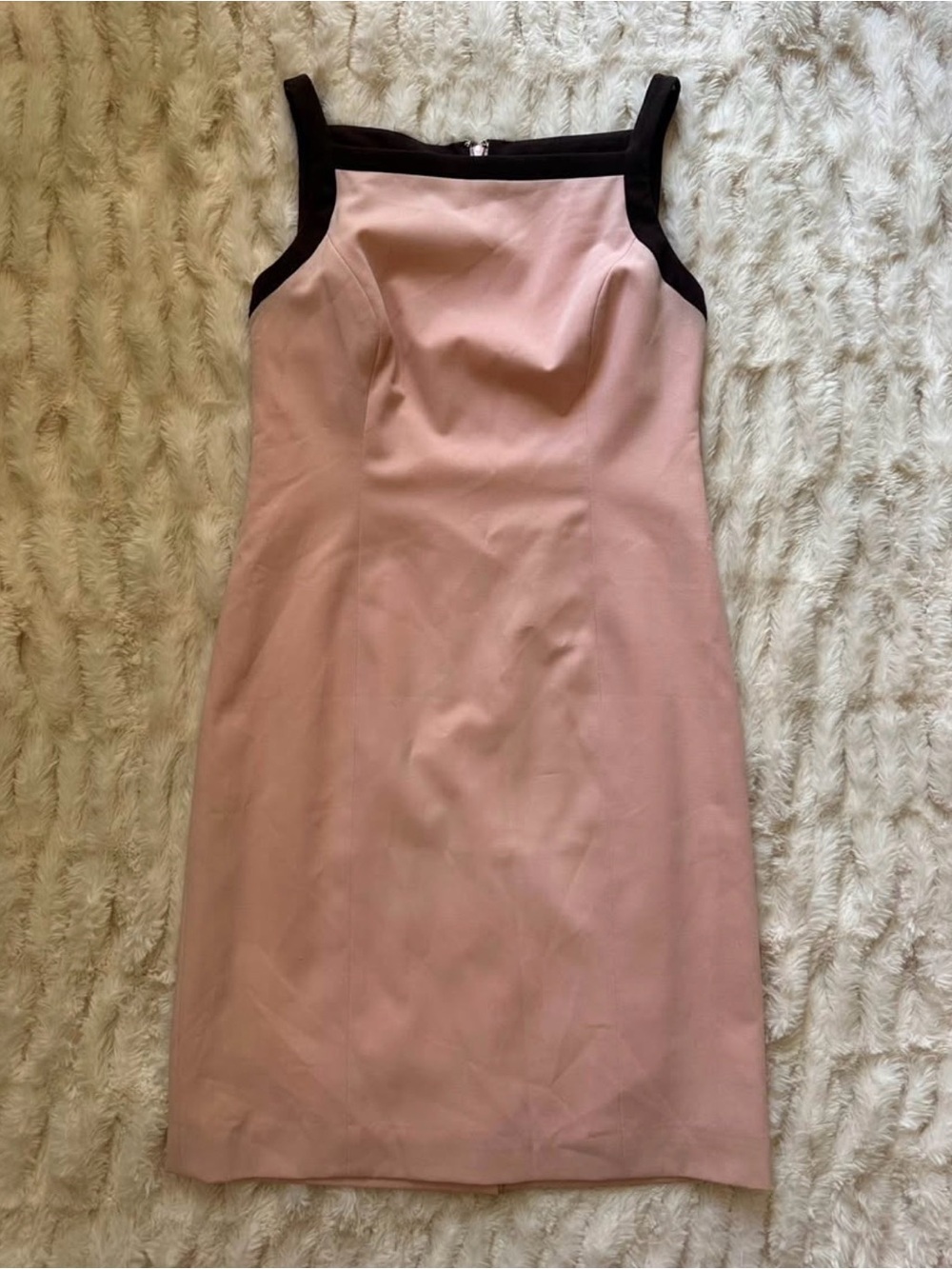 Y2k bubblegum pink and brown boatneck coquette preppy mini dress